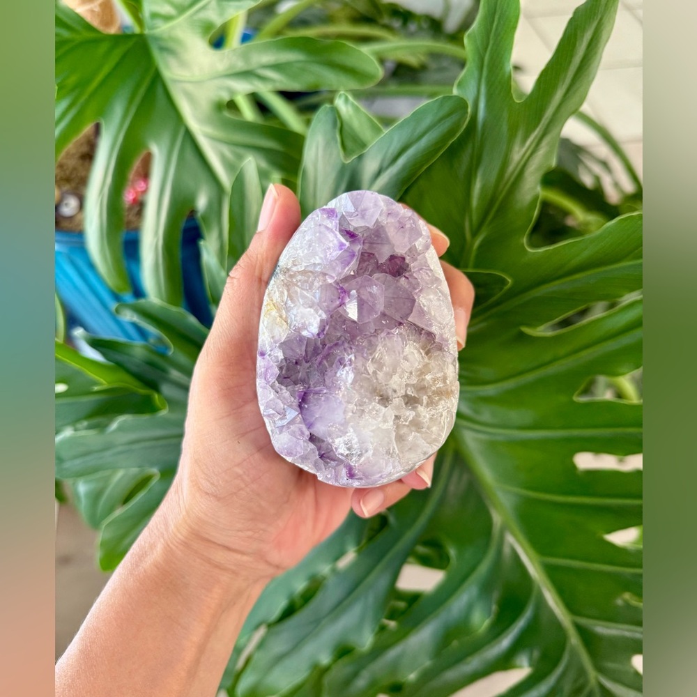 Polished Amethyst Egg from Brazil